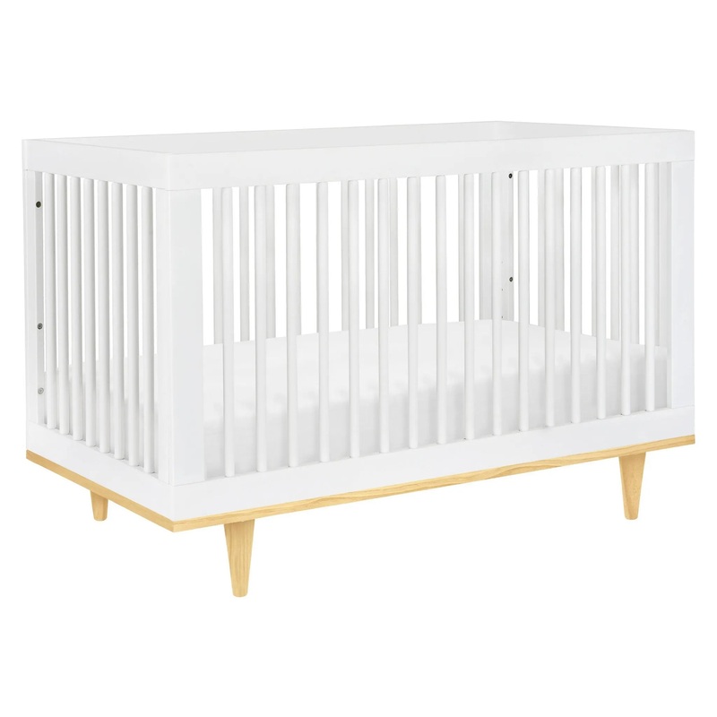 Marley 3-in-1 Convertible Crib – White Finish and Natural Legs