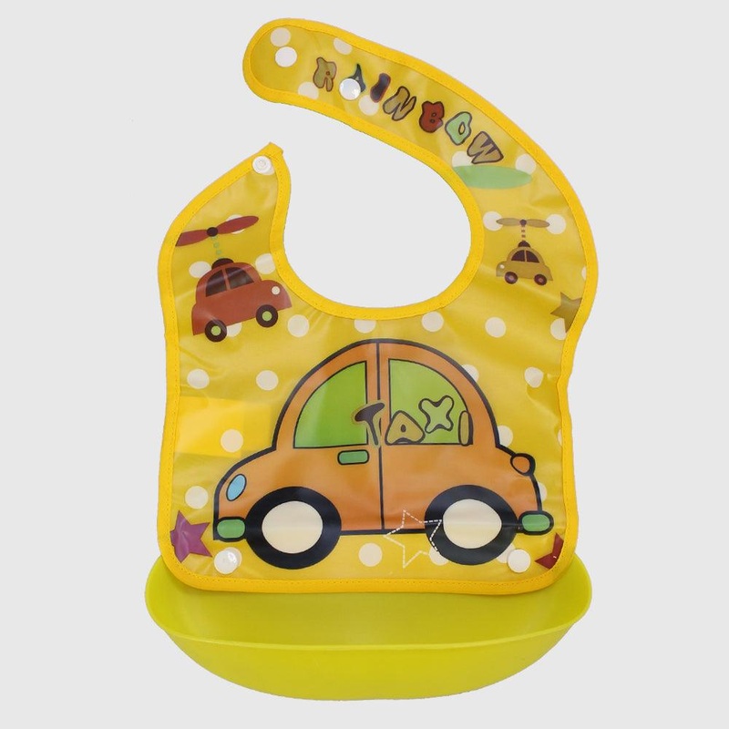 Taxi Cab Bib With Silicone Pocket