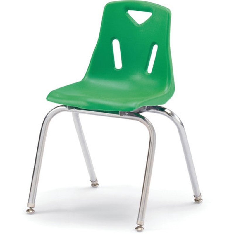 Berries Stacking Chair with Chrome-Plated Legs – 18″ Ht – Green