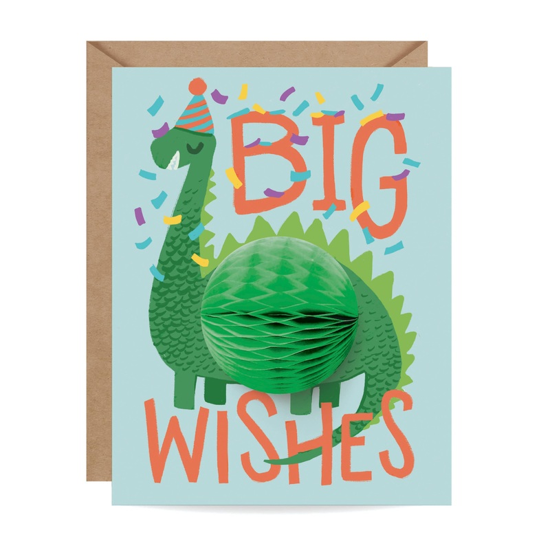Inklings Paperie Pop-up Card – Dinosaur Birthday