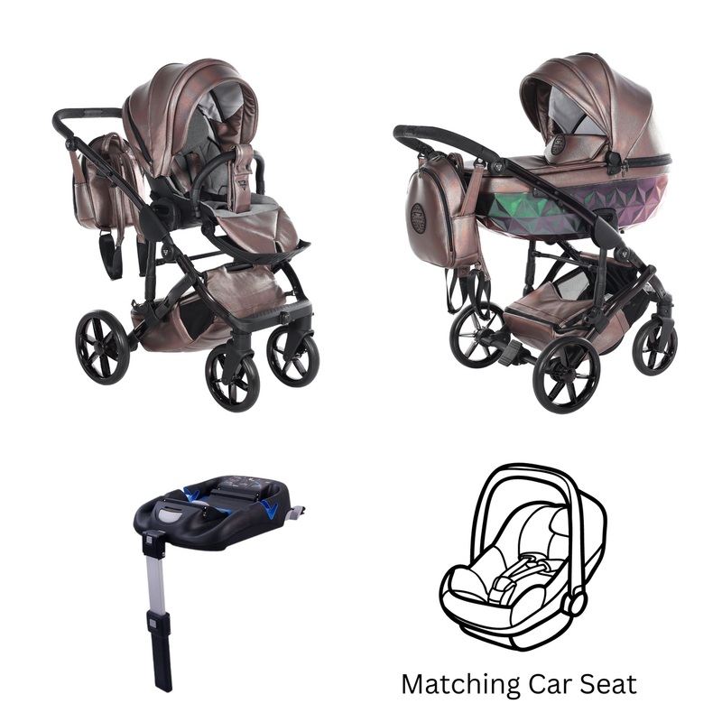 JUNAMA HANDCRAFT GLOSSY CHROMAFLAIR – 4IN1 (INCLUDES CAR SEAT & ISOFIX BASE)