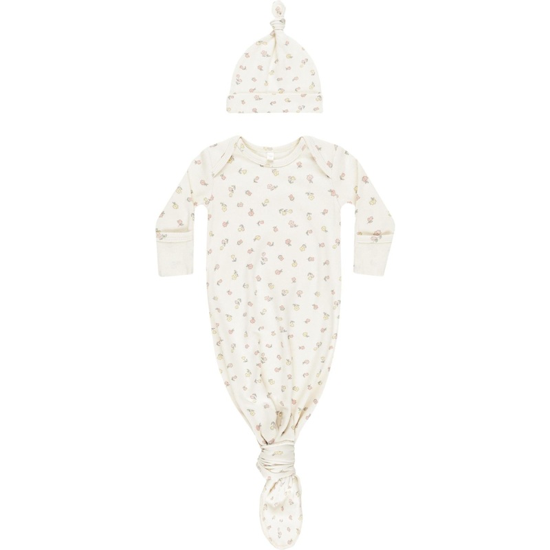 Quincy Mae Knotted Baby Gown + Hat Set || Fleur