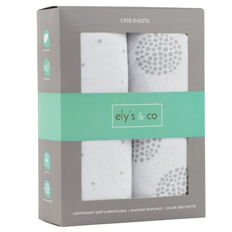 Elys & Co 2 Pack Cotton Crib/Todder Bed Sheets