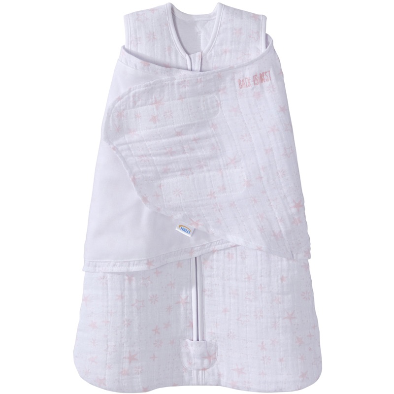 Halo SleepSack Quilted Muslin Swaddle – Constellation Pink (Newborn)