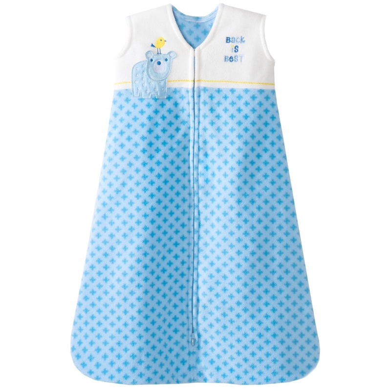 HALO SleepSack Wearable Blanket, Micro-Fleece, Blue Geometric, Small