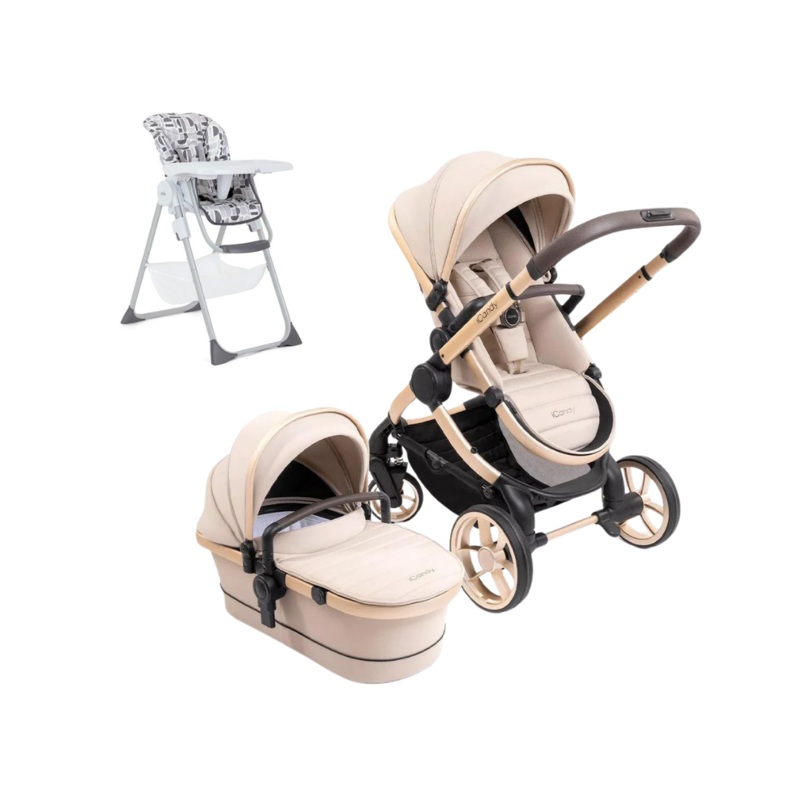 iCandy Peach 7 Pushchair & Carrycot – Biscotti + Free Highchair