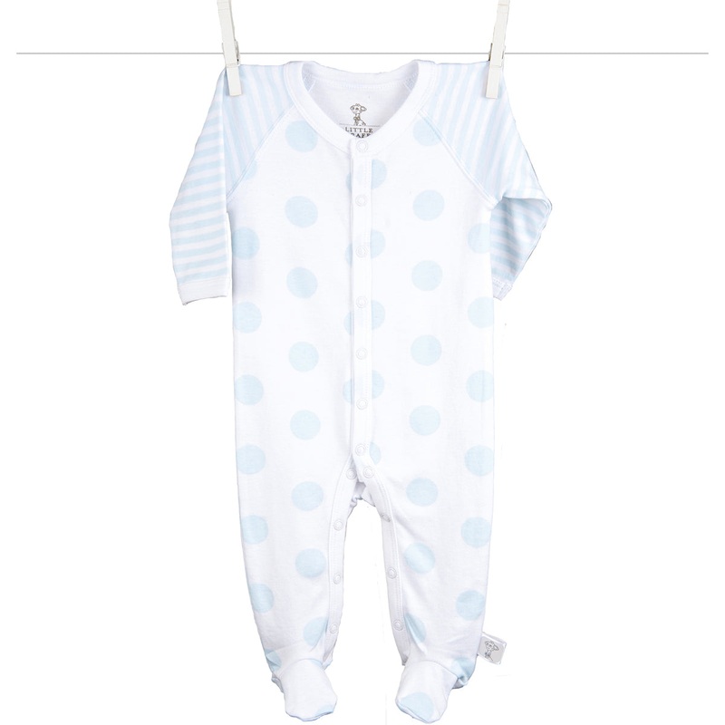 Little Giraffe Lollipop Henley Footie in Blue – 3 to 6 Months