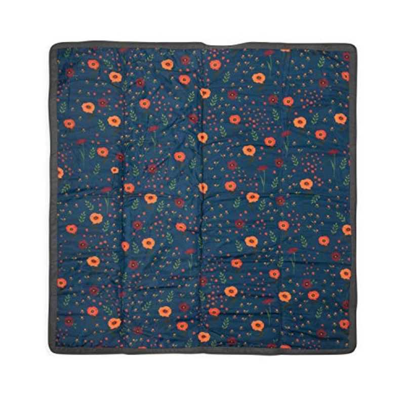 Little Unicorn 5 x 5 Outdoor Blanket, Midnight Poppy