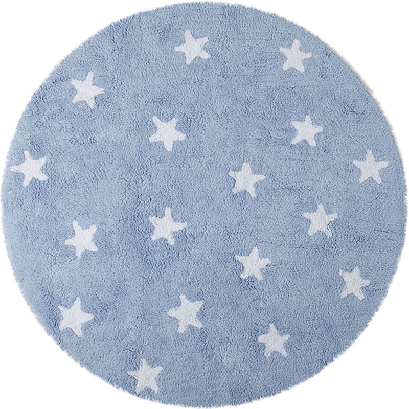 Lorena Canals Round Rug – Sky – Blue (4′ 8″)