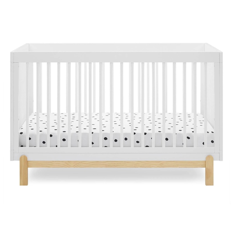 Poppy 4-in-1 Convertible Crib – Bianca White/Natural