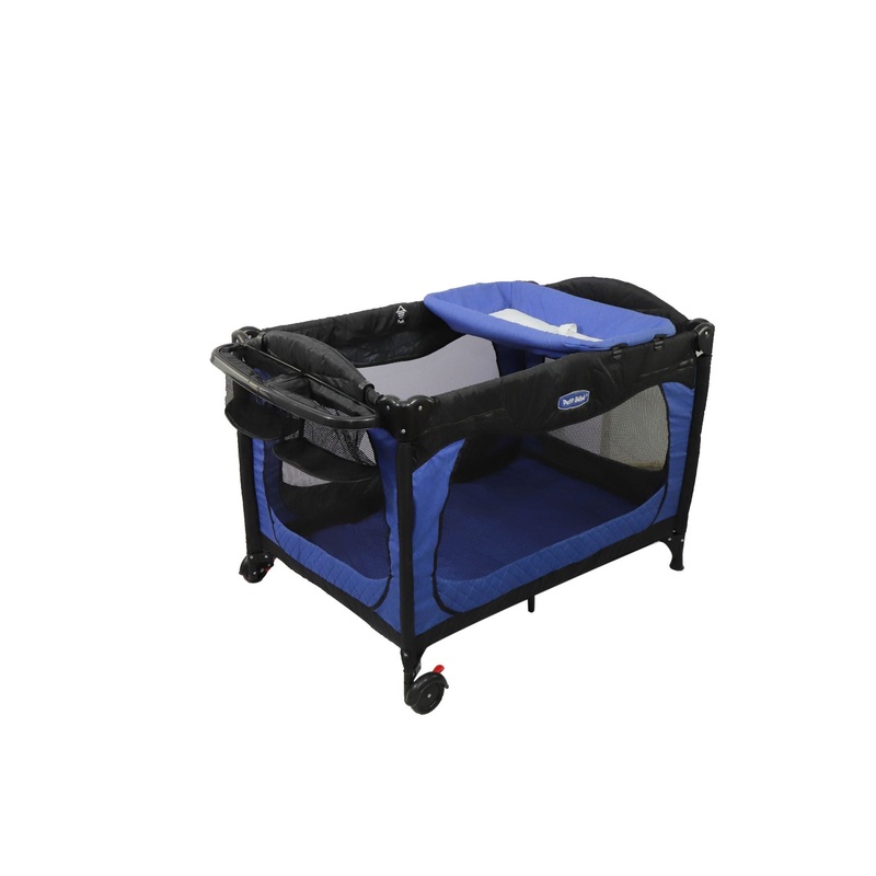 Baby Play Pen  Premium Waterproof Linen  Blue