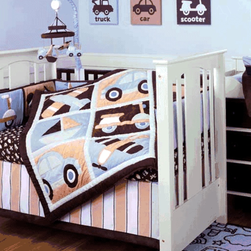 KidsLine Bon Voyage 4 Piece Baby Crib Bedding Set