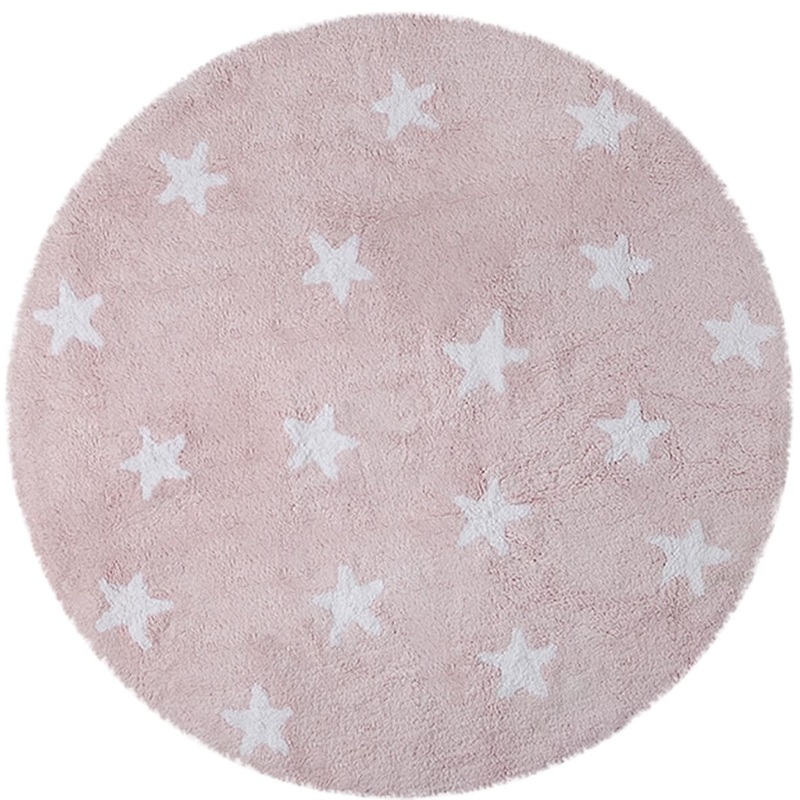 Lorena Canals Round Rug – Sky – Pink (4′ 8″)