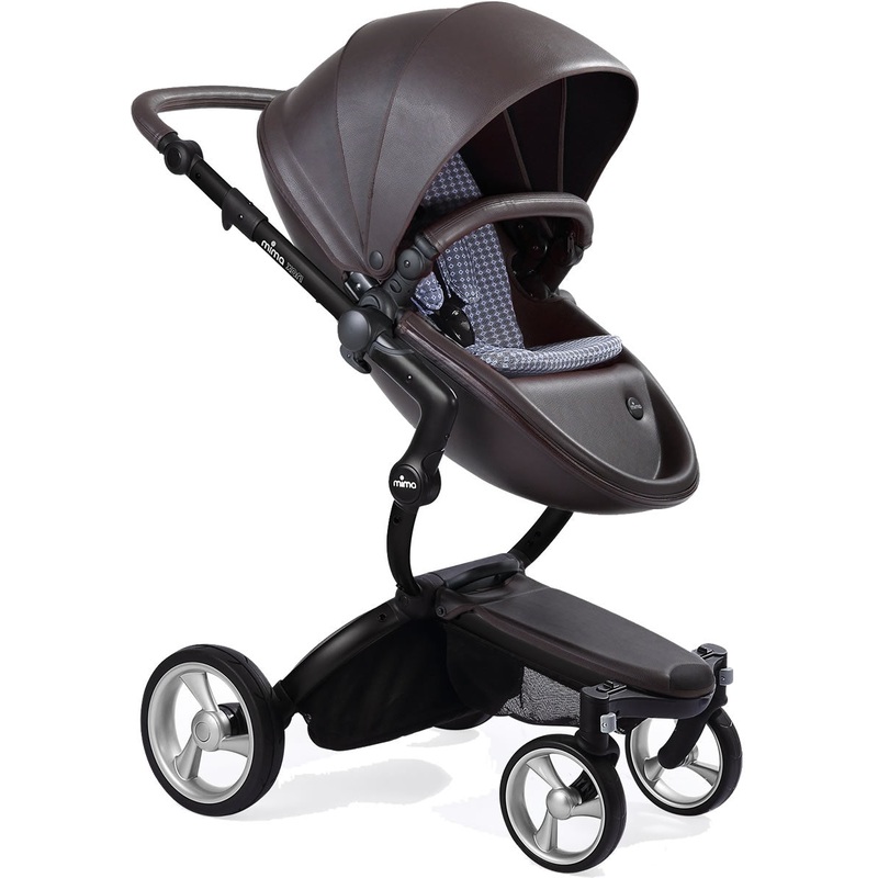 Mima Xari Complete Stroller, Black – Chocolate Brown / Retro Blue