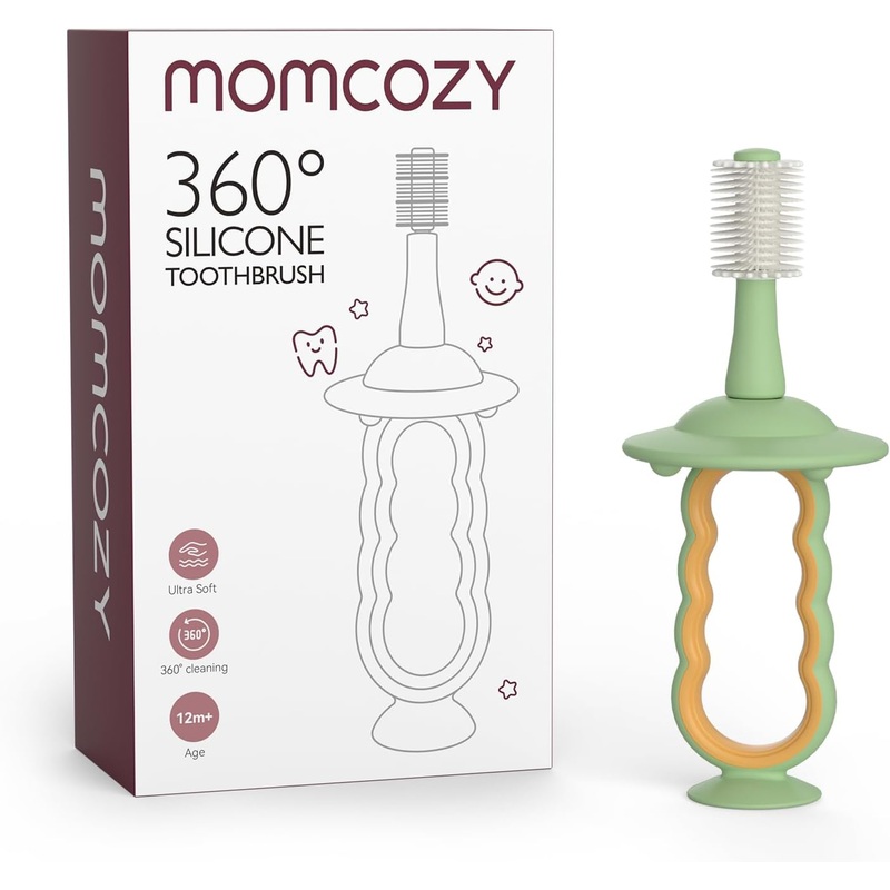 Momcozy 360 Silicone Toothbrush, Green