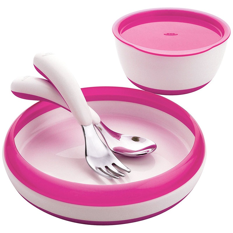 OXO Tot 4 Piece Feeding Set in Pink