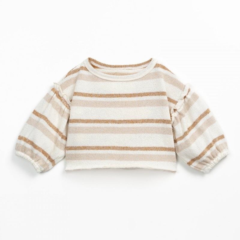 Play Up – Organic Jersey Boatneck Sweater – Multi Stripe