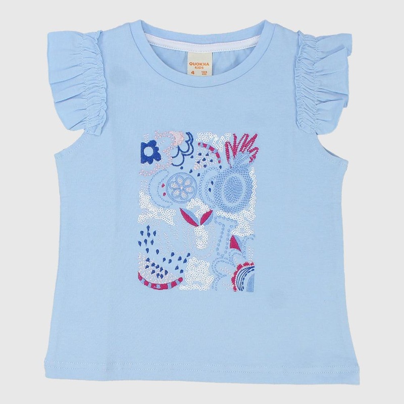 Ruffled Shoulders Sleeveless T-Shirt