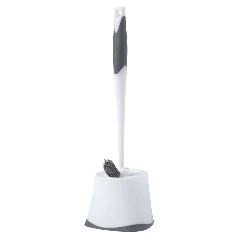 Toilet Brush With Holder And Under Rim Scrubber