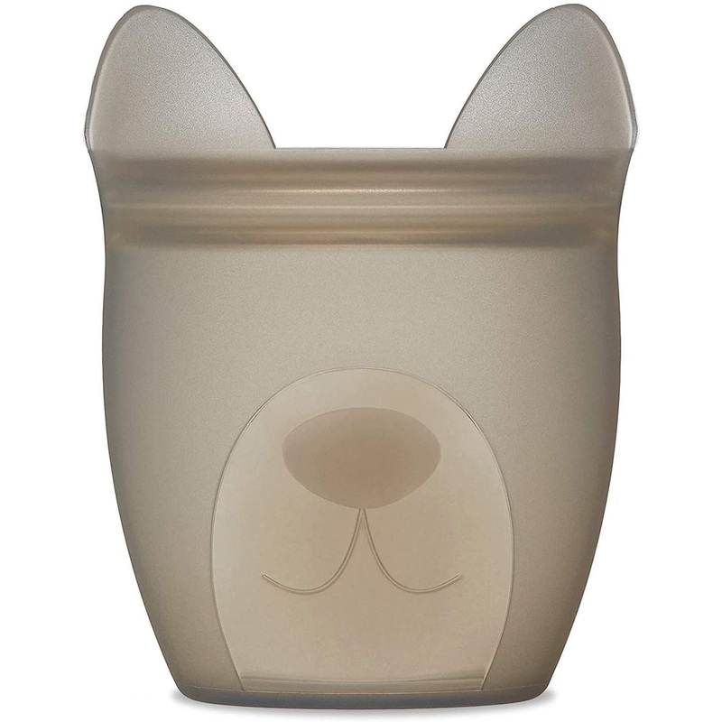 Zip Top Baby Snack Container – Dog – Gray