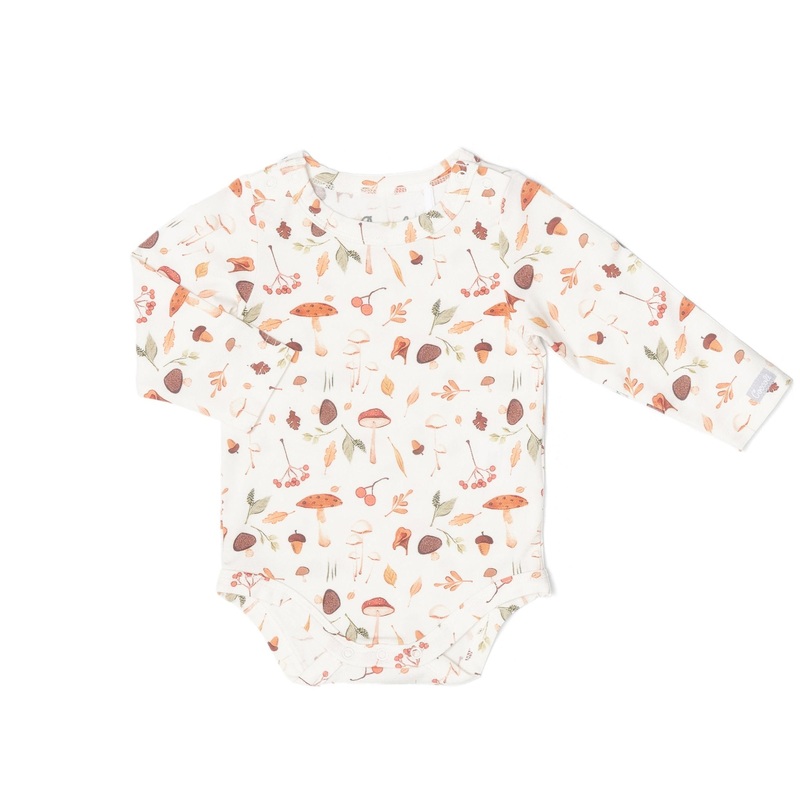 Coccoli – Modal Long Sleeve Bodysuit – Mushrooms