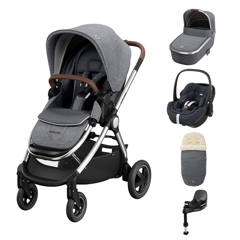 Maxi-Cosi Adorra Luxe Pebble 360 Pro + Base Travel System – Twillic Grey