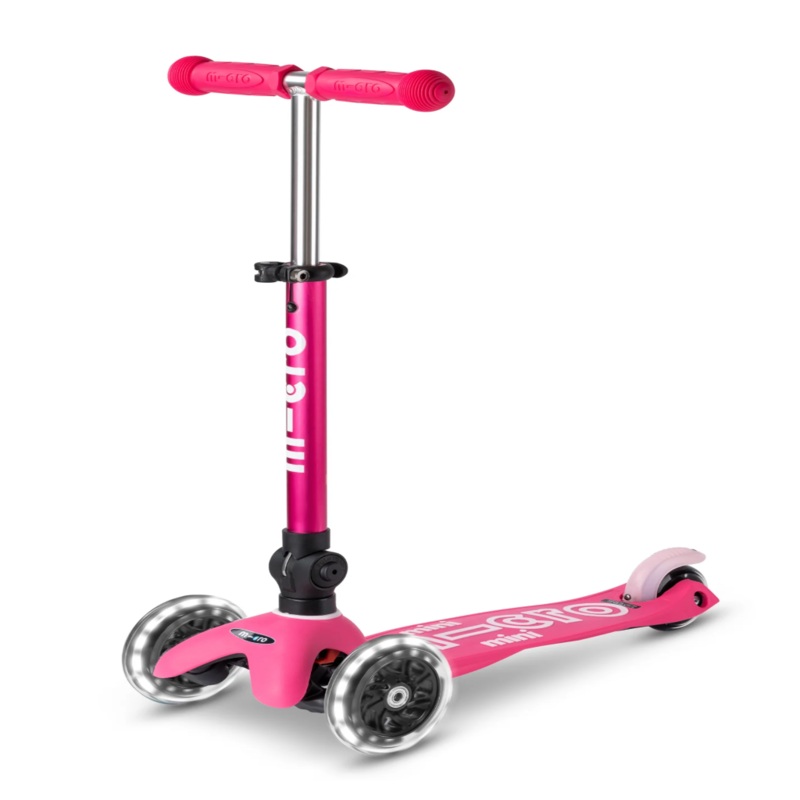 Mini Deluxe Foldable LED Scooter – Pink
