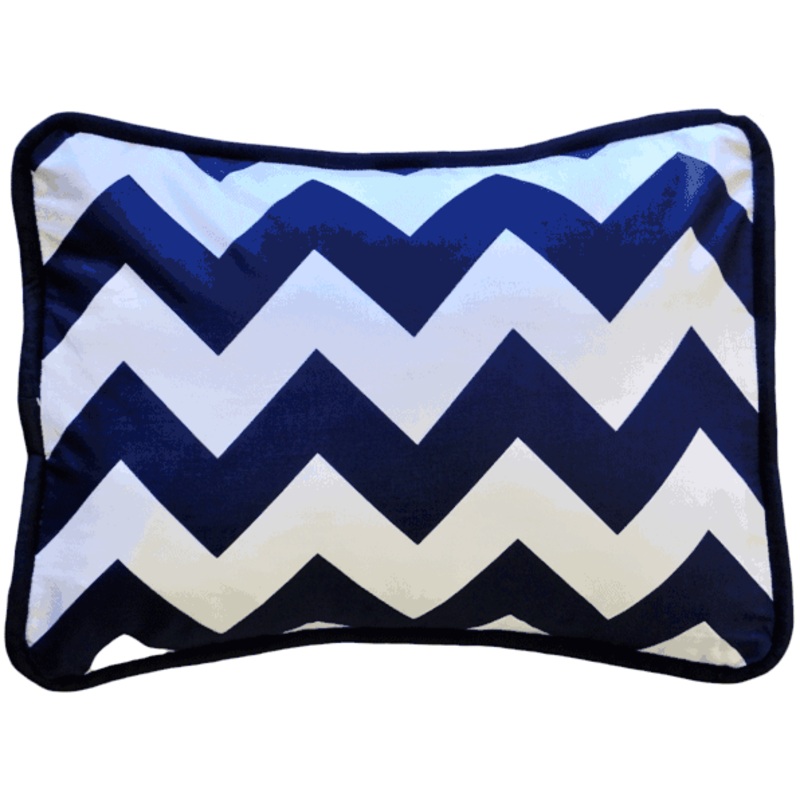 New Arrivals Zig Zag Navy Throw Pillow – 16 x 16