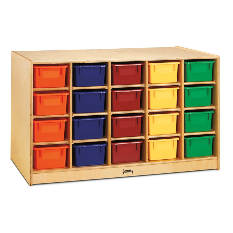 Jonti-Craft Double-Sided Island  Single + 20 Cubbie-Tray – with Colored Trays