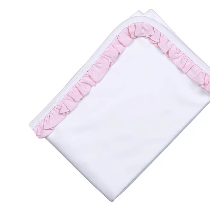 White/Pink Ruffles Blanket