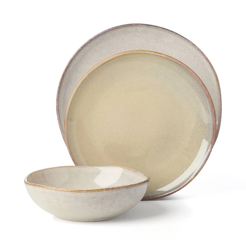 12pc Dinnerware Set Organic Shade Oatmeal (See Description)