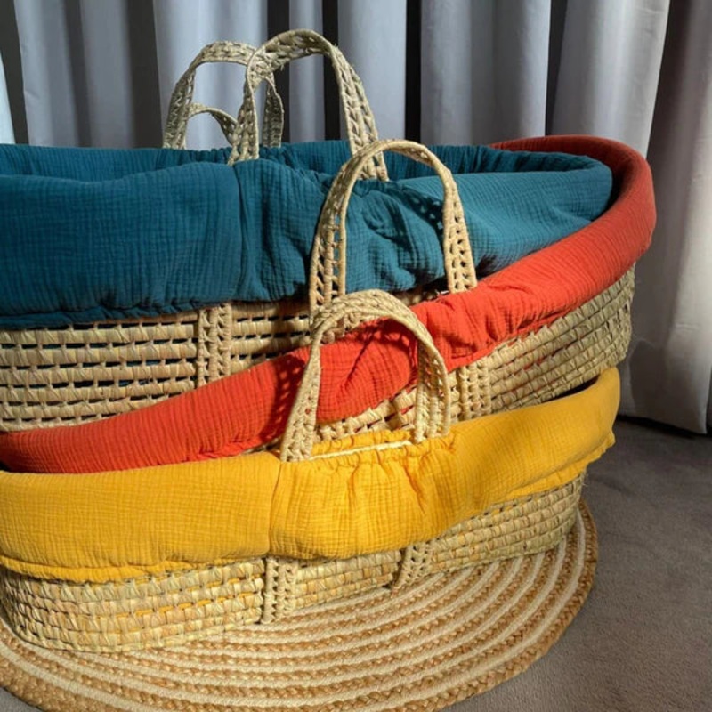 Clair De Lune – Moroccan Dream Palm Moses Basket – Red