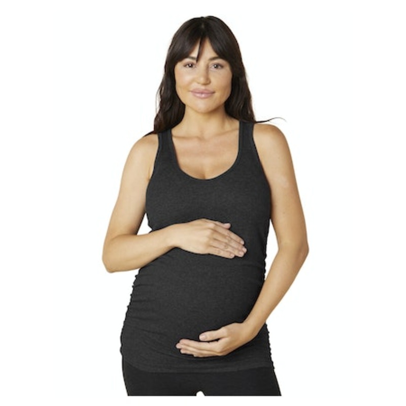 In A Cinch Low V Maternity Tank – Black
