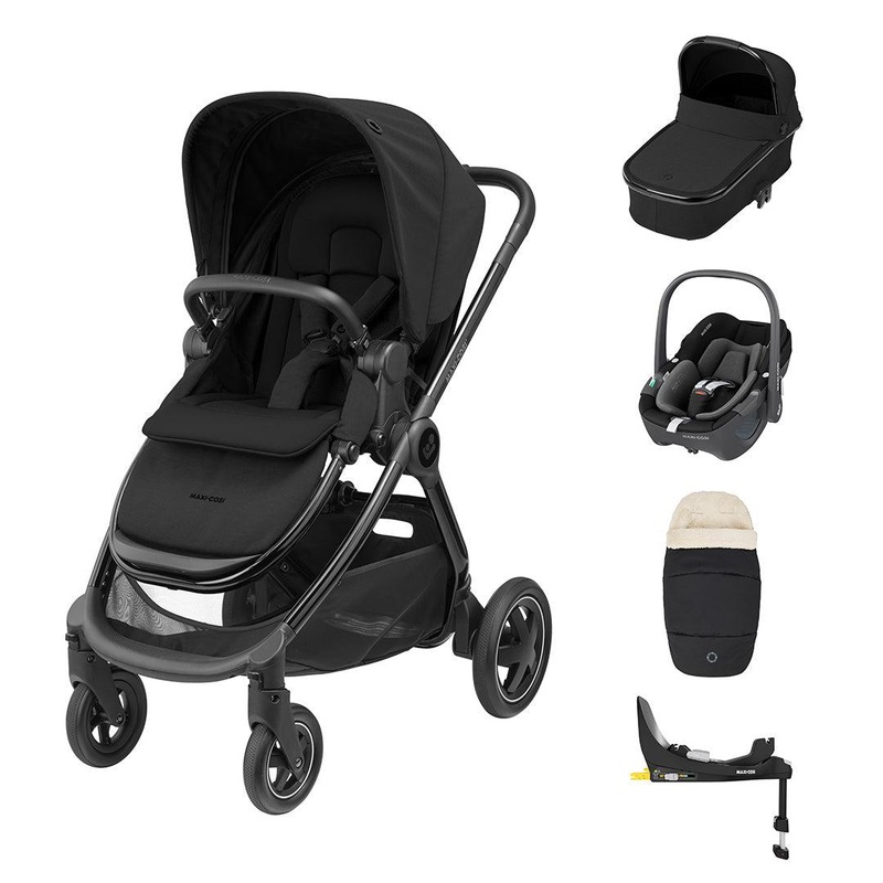 Maxi-Cosi Adorra Luxe Pebble 360 + Base Travel System – Twillic Black