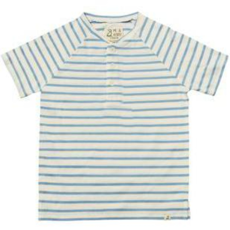 Me & Henry Frigat Raglan Henley | Blue/White Stripe