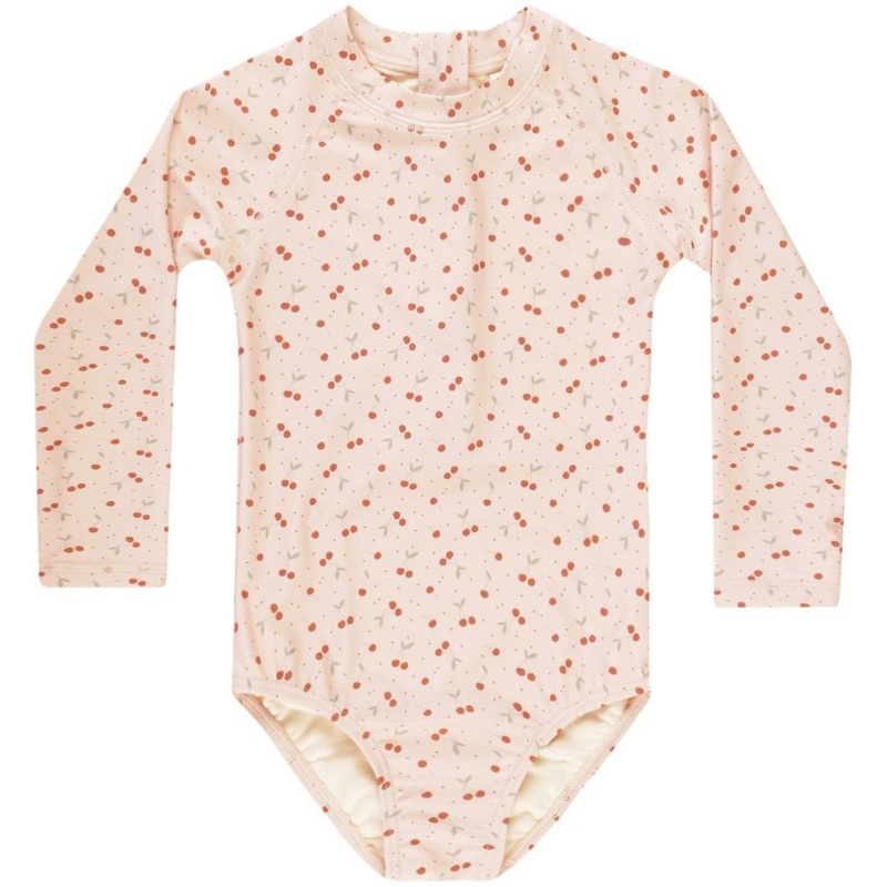 Rylee + Cru Delphine Rashguard One-Piece || Cherries