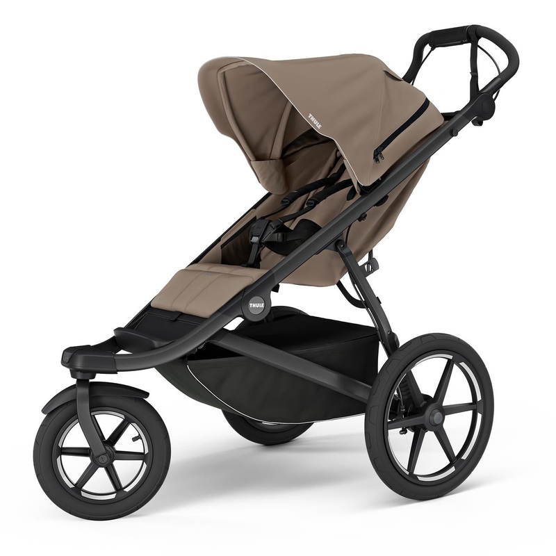 Thule Urban Glide 3 Single Jogging Stroller + Cup Holder – Tinted Taupe (Brixy Exclusive)