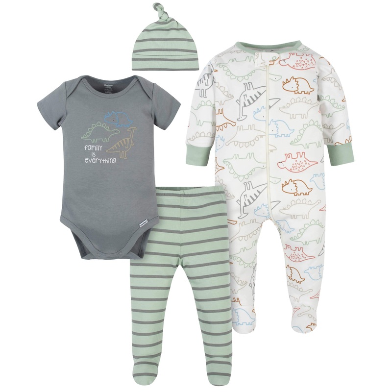 Baby Boys Organic 4-Piece Dino Bundled Gift Set