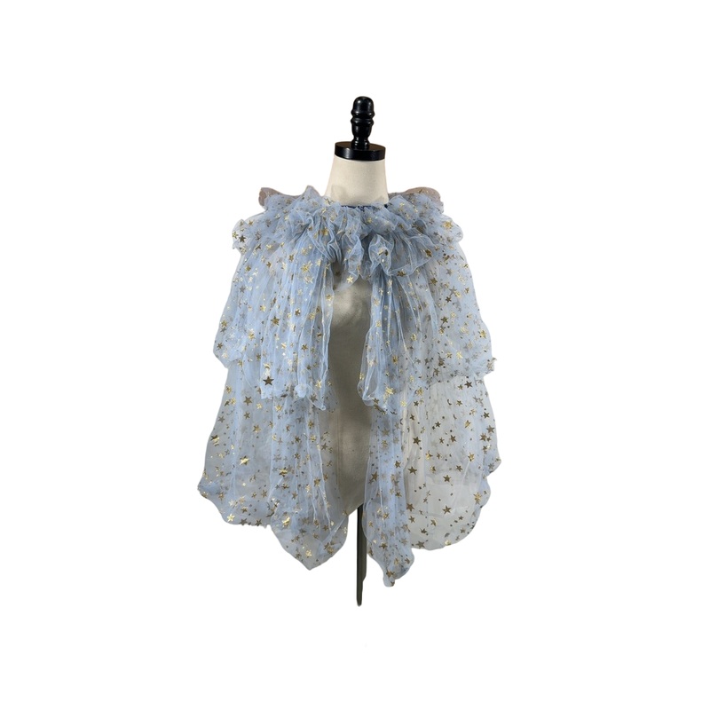 Meri Meri Cape & Wand Set, Blue, Layered Tulle