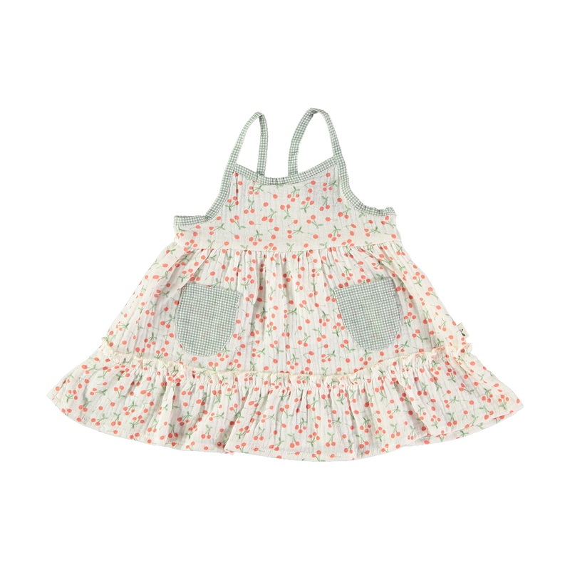 Petit Indi (Made in Spain) – Tank Top Pocket Dress – Cherries