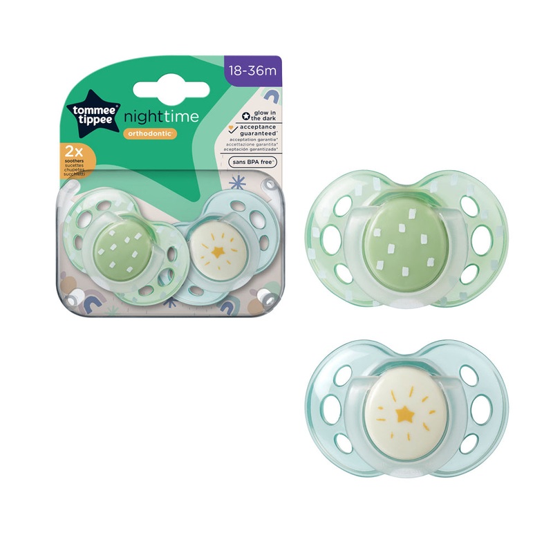 Tommee Tippee Night Time Soothers (18-36m) – 2 Pack