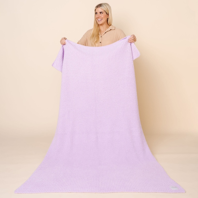 Chenille Blanket – Lilac – Adult/Throw