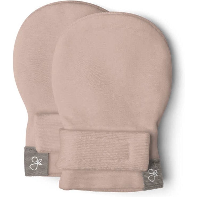 Goumi Viscose Bamboo Organic Cotton Baby Stay-On Mitts | Rose