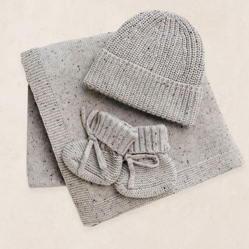Knit Beanie Bundle – Grey Speckle