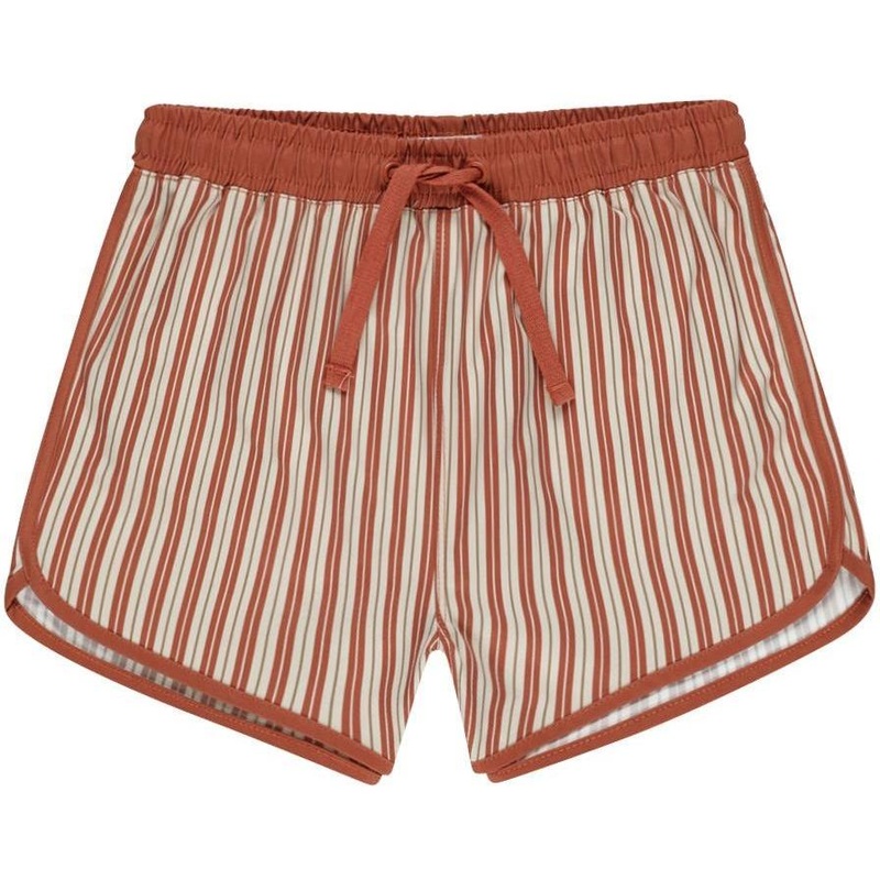 Rylee + Cru Swim Trunk || Poppy Pinstripe