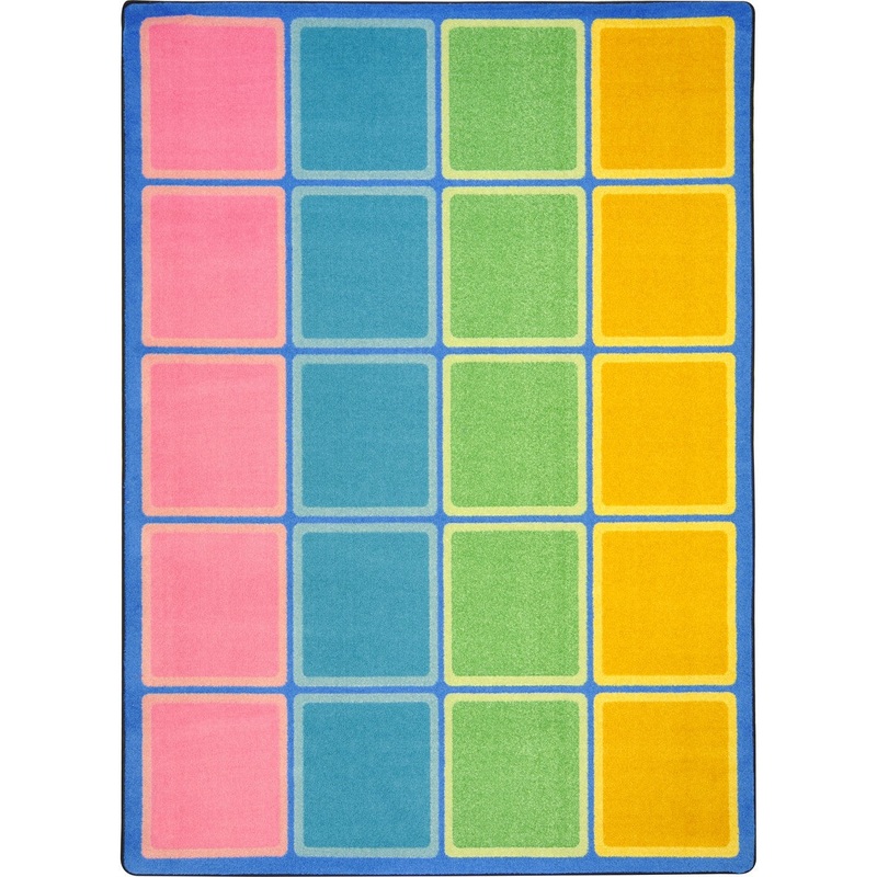 Blocks Abound 5’4″ x 7’8″ area rug in color Pastel