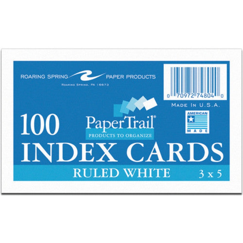Index Cards, 3″ x 5″, Ruled