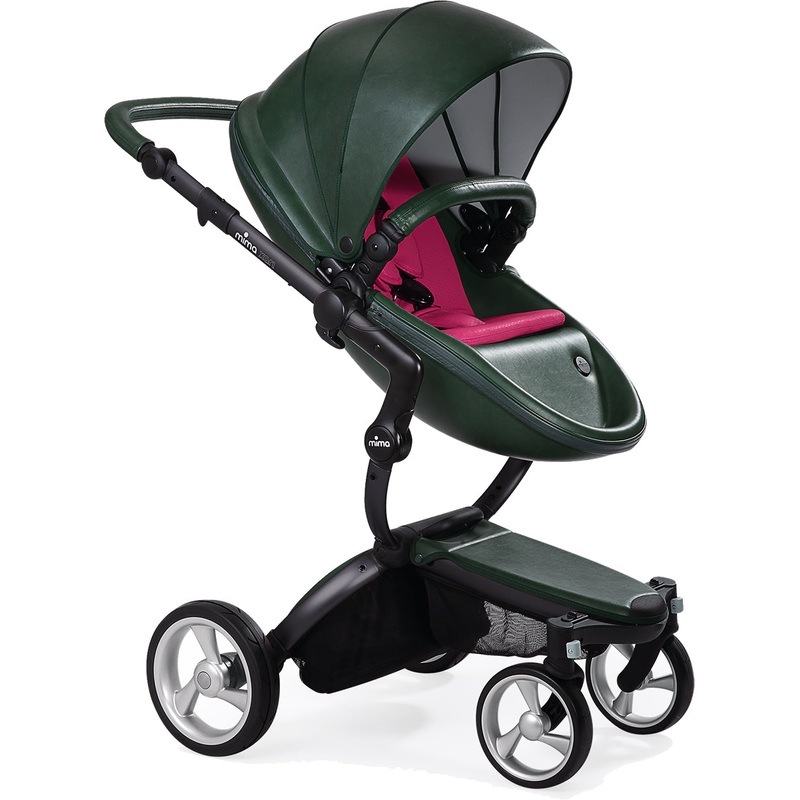 Mima Xari Complete Stroller, Black – British Green / Magenta
