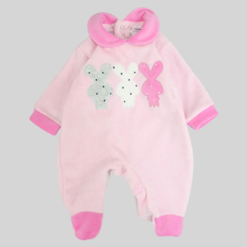 Pinkish Long-Sleeved Baby Footie