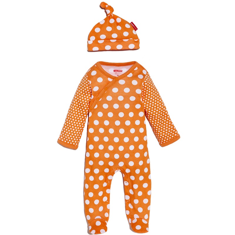 Skip Hop POP Print Footie & Hat Set – Tangerine (Newborn)